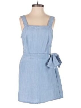 Sincerely Jules Soft Fade Denim Romper/Skort Dress, M